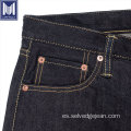 lote de stock 17oz Selvedge Fabric Jeans cónicos clásicos